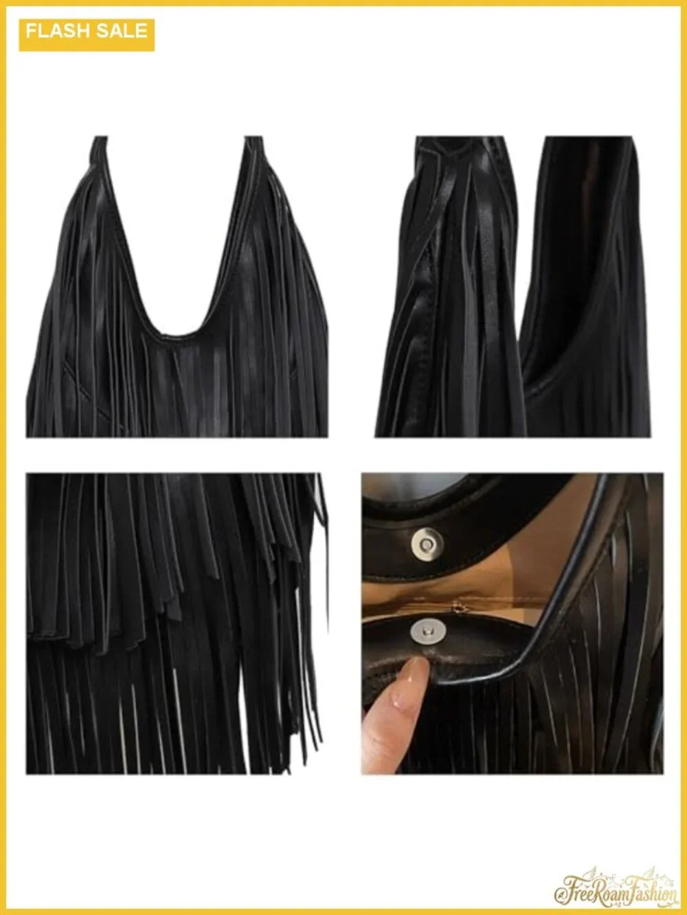 Western Fringe Hobo Purse for Women PU Leather Shoulder Bag Boho
